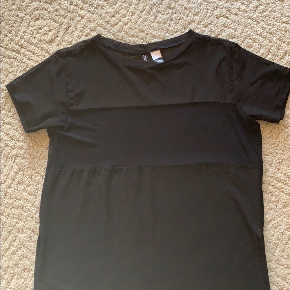 S H&M Black Mesh Tunic